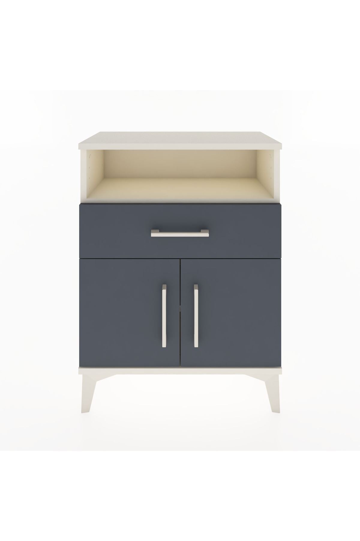 Arges Komodin 2 Raflı Tek Çekmeceli 2 Kapaklı 60x30x80 - S13M014V2A