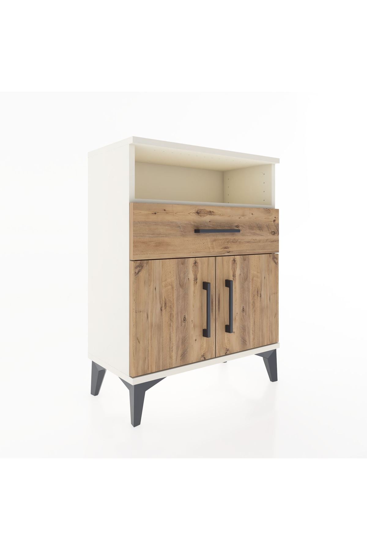 Arges Komodin 2 Raflı Tek Çekmeceli 2 Kapaklı 60x30x80 - S13M014V3A