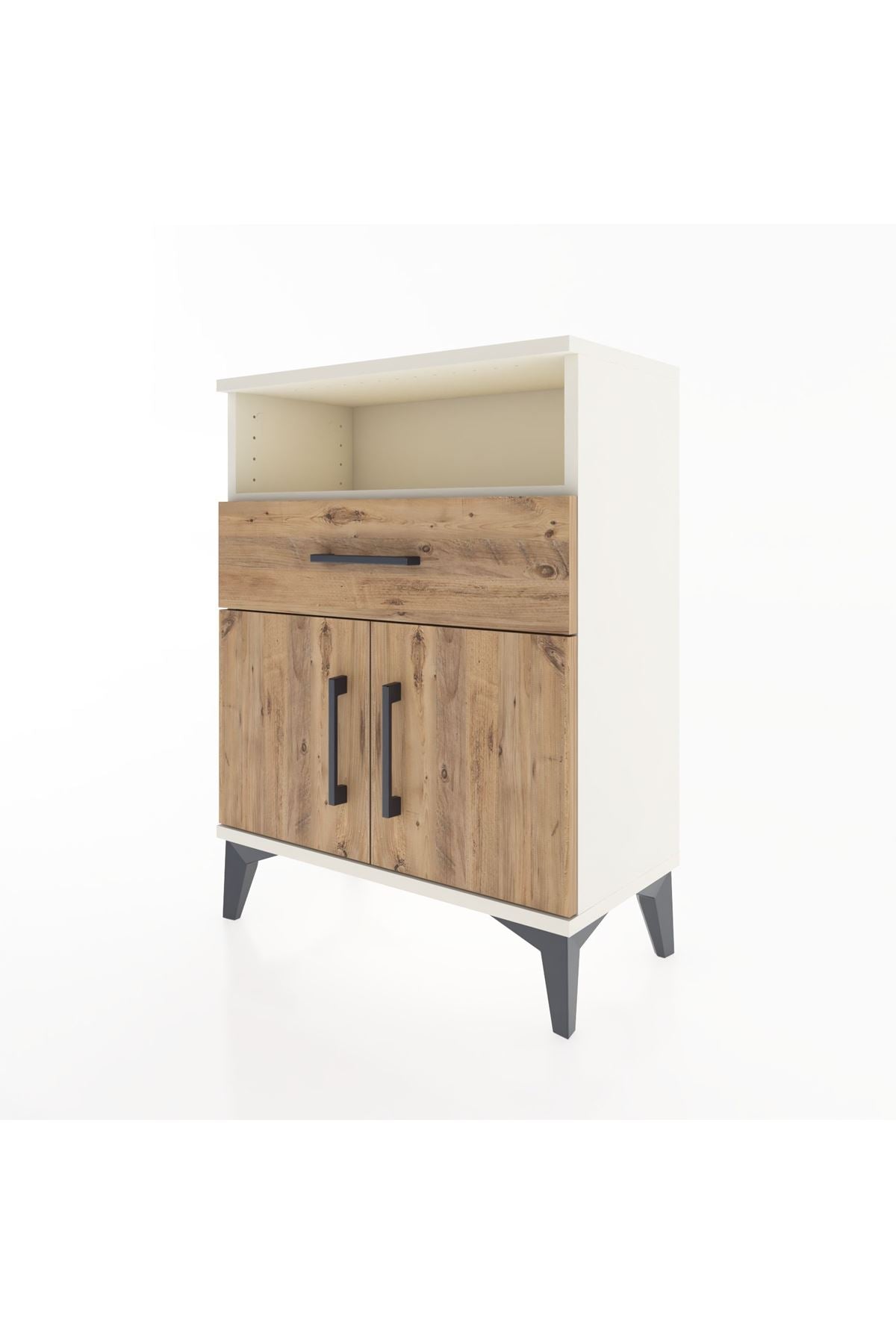 Arges Komodin 2 Raflı Tek Çekmeceli 2 Kapaklı 60x30x80 - S13M014V3A