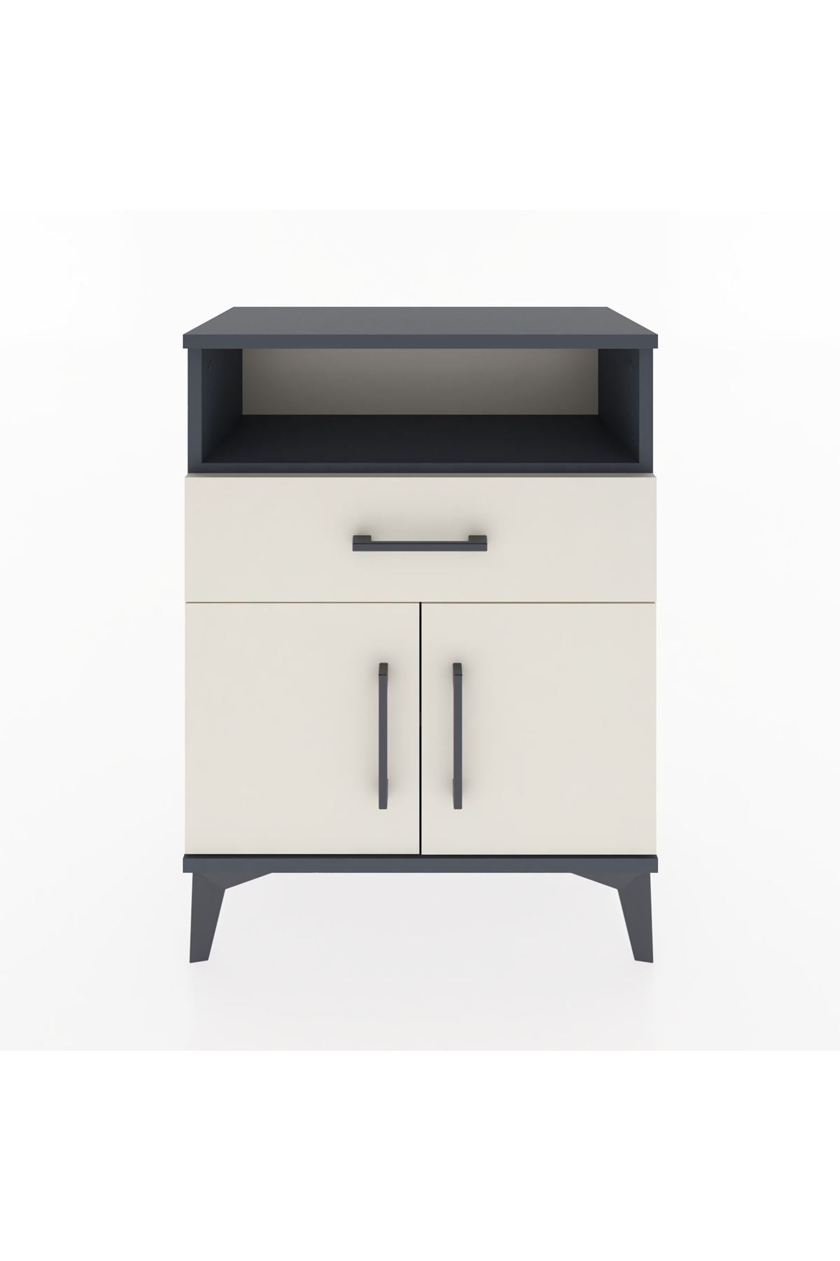 Arges Komodin 2 Raflı Tek Çekmeceli 2 Kapaklı 60x30x80 - S13M014V4A