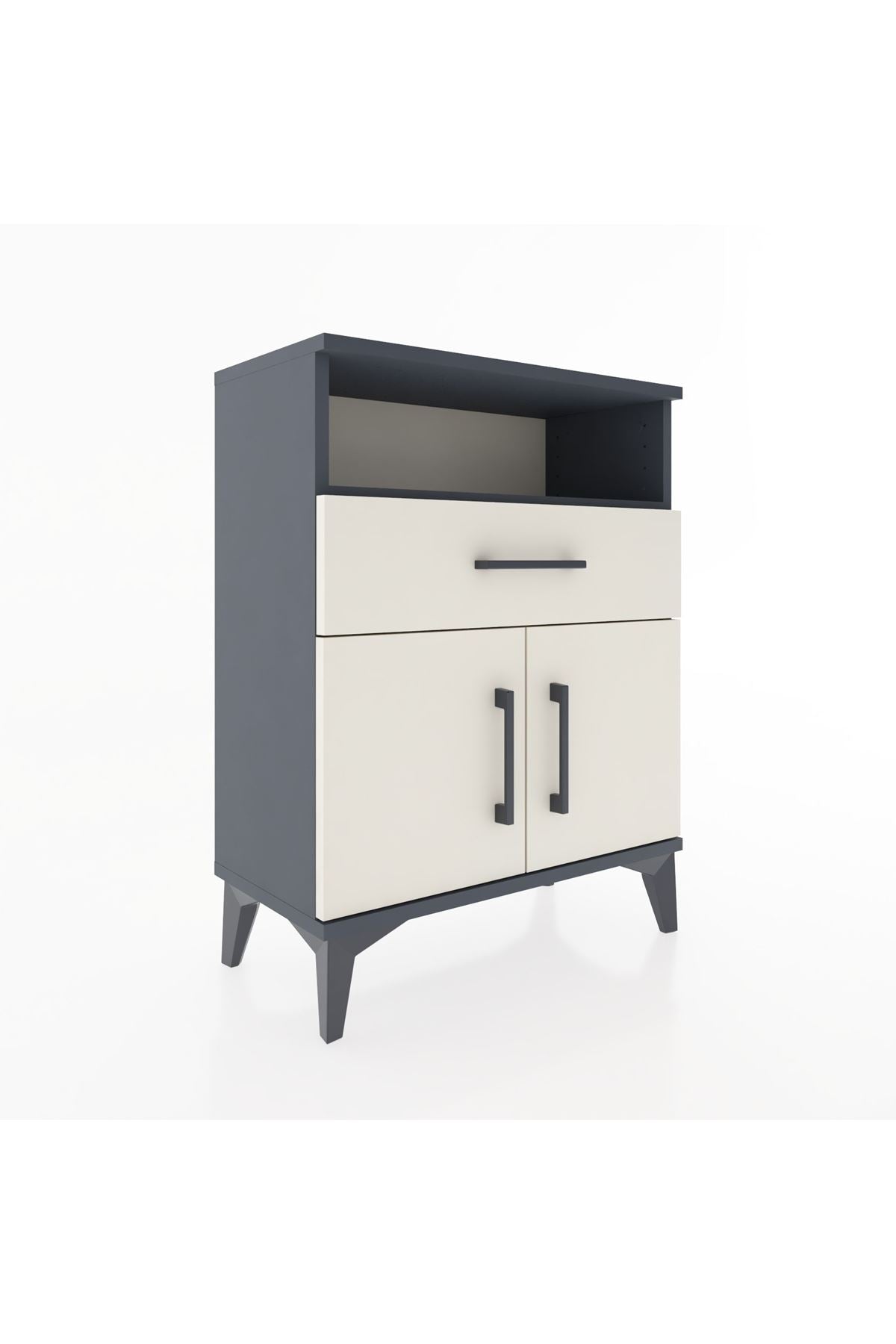 Arges Komodin 2 Raflı Tek Çekmeceli 2 Kapaklı 60x30x80 - S13M014V4A