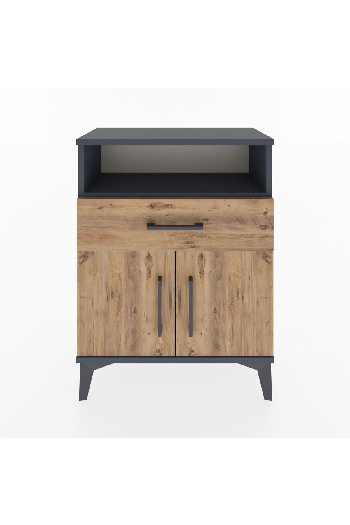 Arges Komodin 2 Raflı Tek Çekmeceli 2 Kapaklı 60x30x80 - S13M014V6A