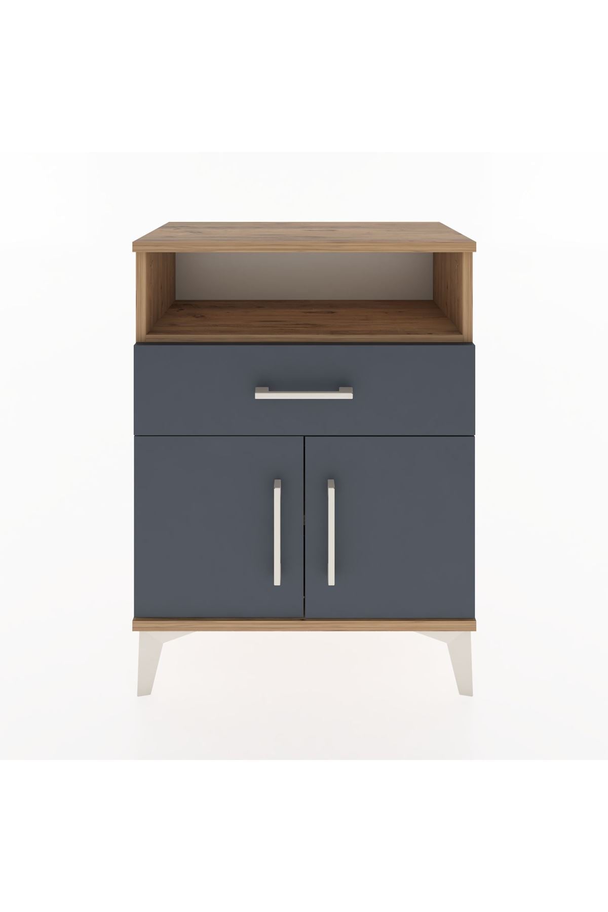 Arges Komodin 2 Raflı Tek Çekmeceli 2 Kapaklı 60x30x80 - S13M014V8A