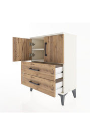 Arges Komodin 2 Raflı 2 Çekmeceli 2 Kapaklı 60x30x80 - S13M015V3A