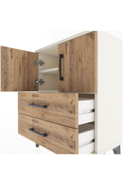Arges Komodin 2 Raflı 2 Çekmeceli 2 Kapaklı 60x30x80 - S13M015V3A