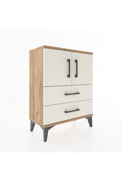 Arges Komodin 2 Raflı 2 Çekmeceli 2 Kapaklı 60x30x80 - S13M015V7A