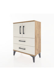 Arges Komodin 2 Raflı 2 Çekmeceli 2 Kapaklı 60x30x80 - S13M015V7A