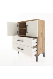 Arges Komodin 2 Raflı 2 Çekmeceli 2 Kapaklı 60x30x80 - S13M015V7A