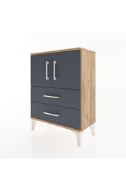 Arges Komodin 2 Raflı 2 Çekmeceli 2 Kapaklı 60x30x80 - S13M015V8A