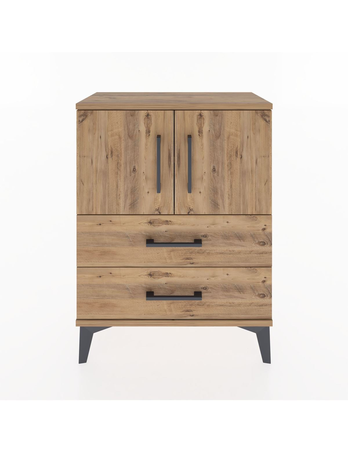 Arges Komodin 2 Raflı 2 Çekmeceli 2 Kapaklı 60x30x80 - S13M015V9A