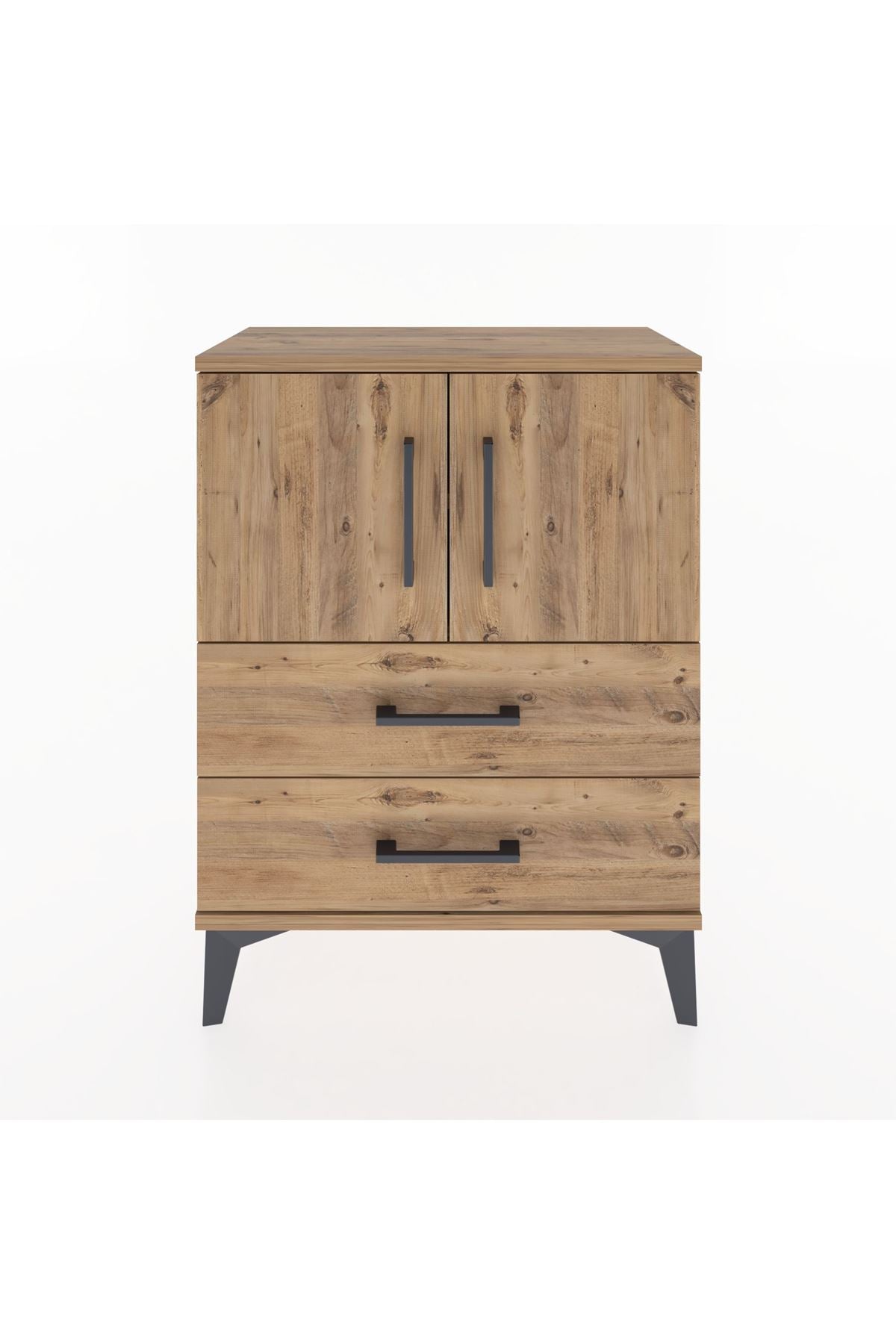 Arges Komodin 2 Raflı 2 Çekmeceli 2 Kapaklı 60x30x80 - S13M015V9A