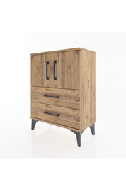 Arges Komodin 2 Raflı 2 Çekmeceli 2 Kapaklı 60x30x80 - S13M015V9A