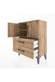 Arges Komodin 2 Raflı 2 Çekmeceli 2 Kapaklı 60x30x80 - S13M015V9A