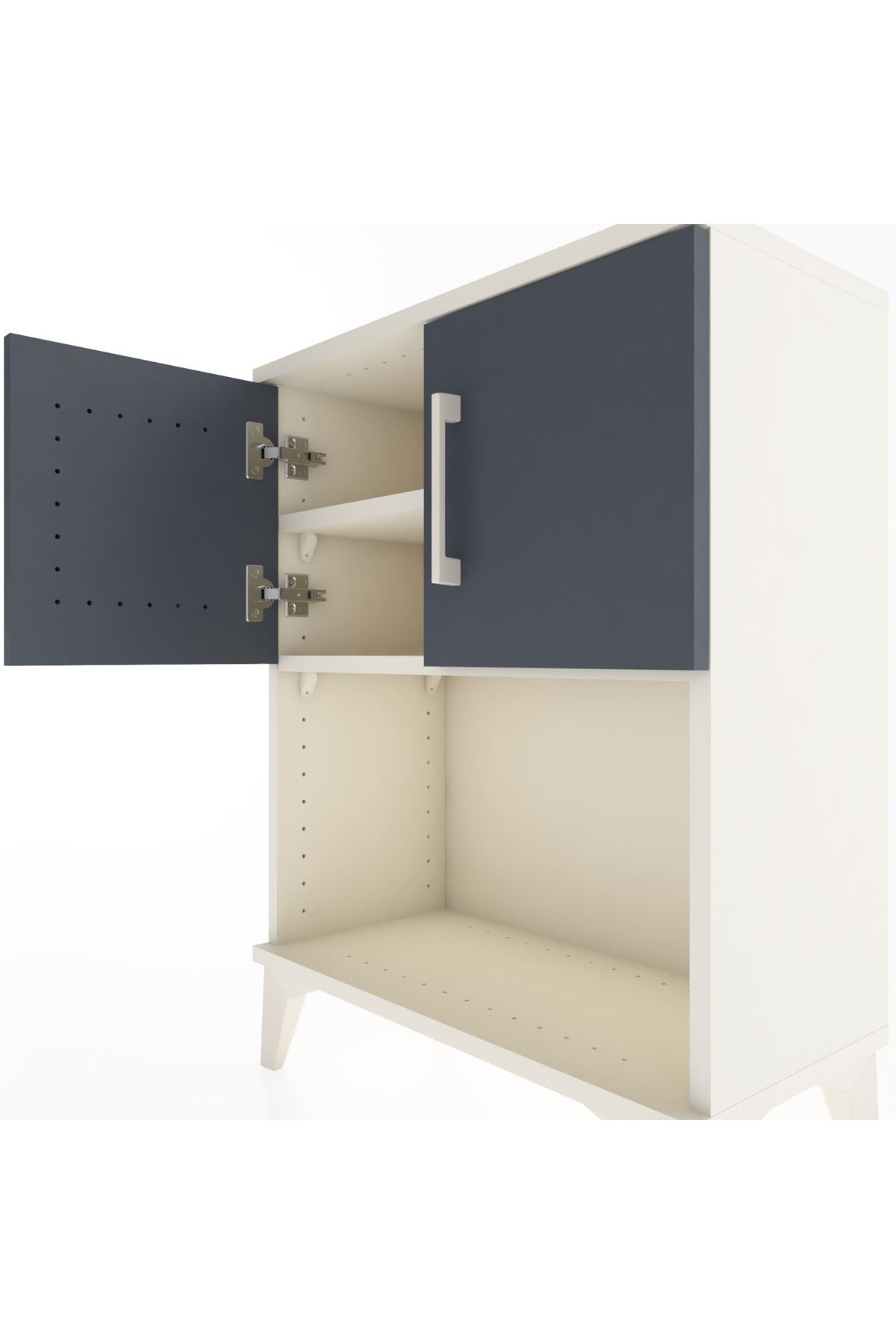 Arges Komodin 2 Raflı 2 Kapaklı 60x30x80 - S13M016V2A