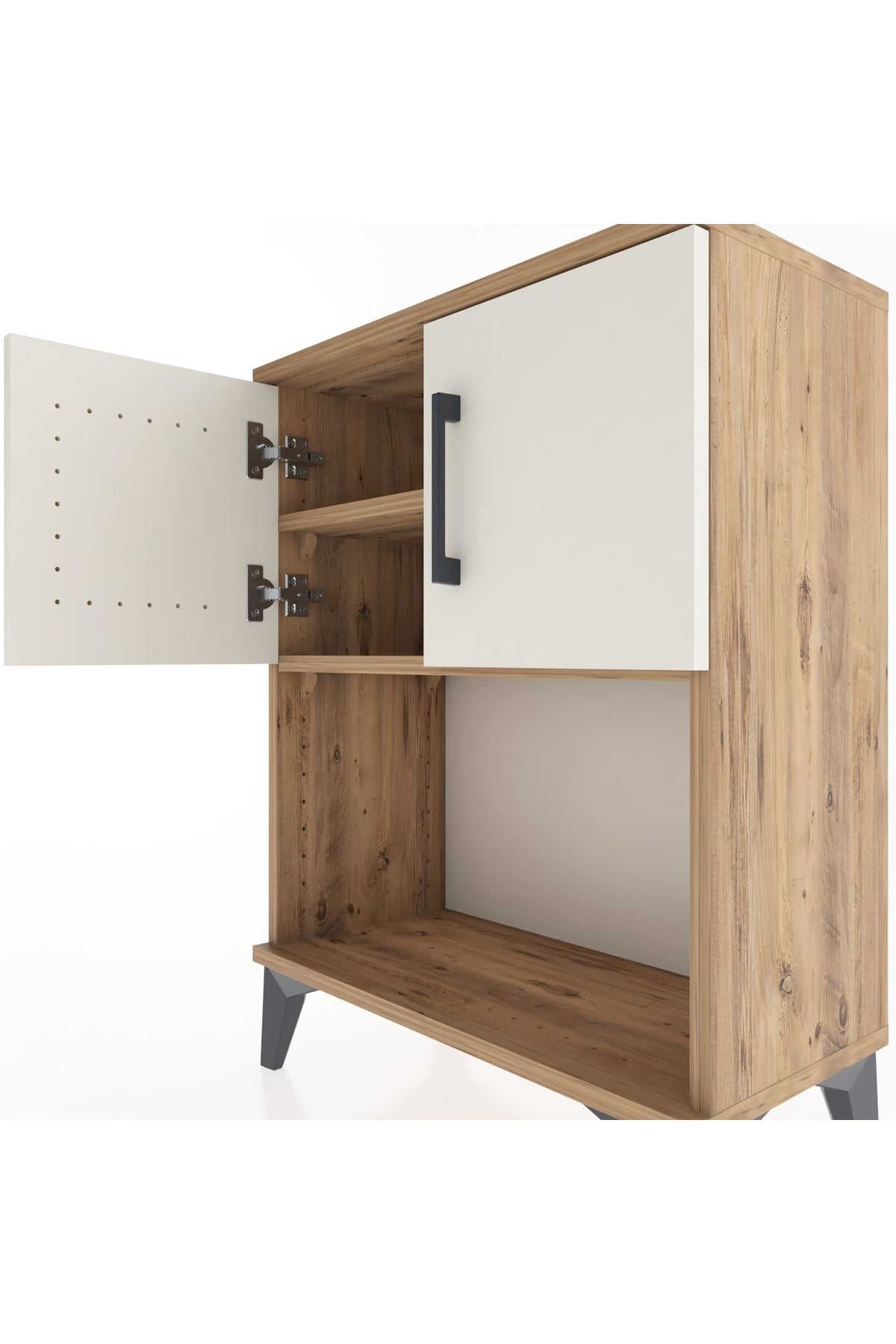 Arges Komodin 2 Raflı 2 Kapaklı 60x30x80 - S13M016V7A
