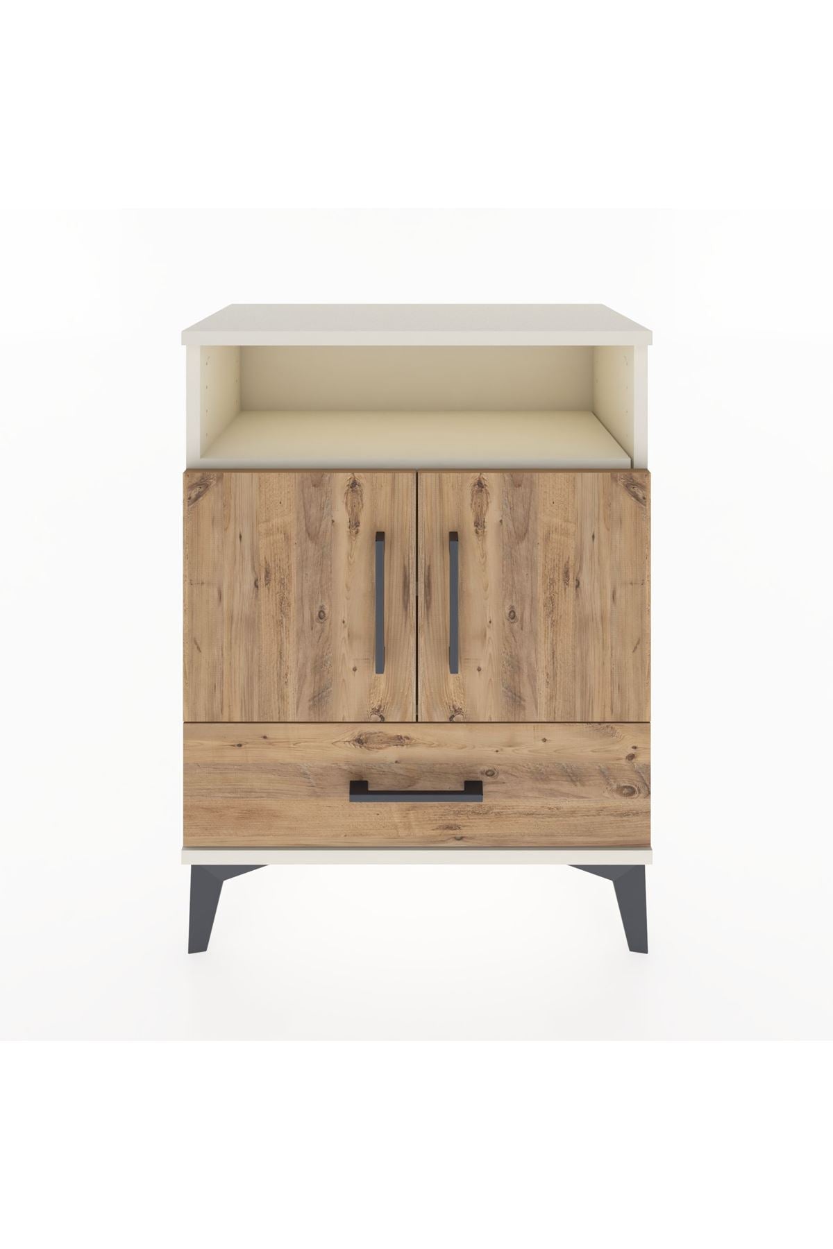 Arges Komodin 3 Raflı Tek Çekmeceli 2 Kapaklı 60x30x80 - S13M017V3A