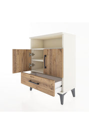 Arges Komodin 3 Raflı Tek Çekmeceli 2 Kapaklı 60x30x80 - S13M017V3A