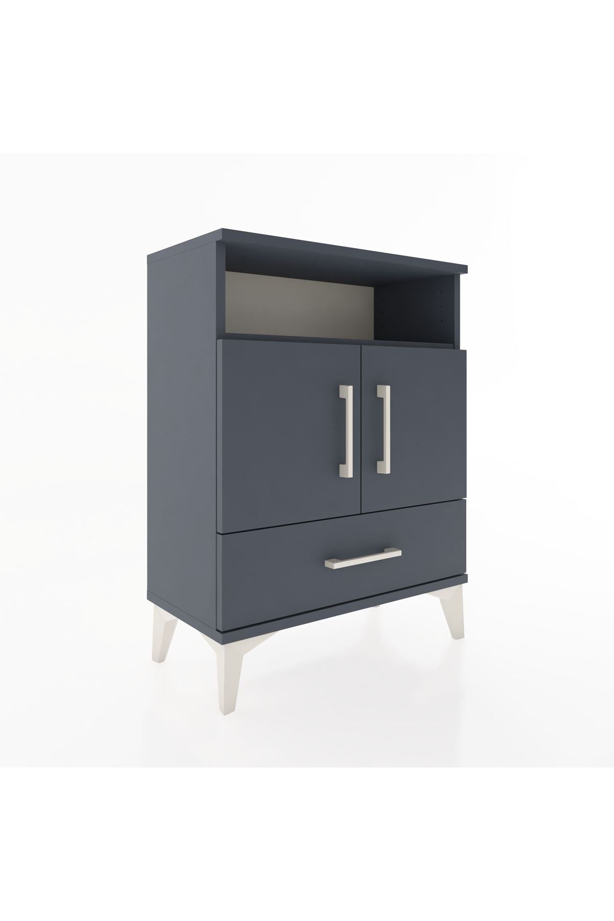 Arges Komodin 3 Raflı Tek Çekmeceli 2 Kapaklı 60x30x80 - S13M017V5A