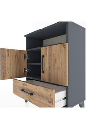 Arges Komodin 3 Raflı Tek Çekmeceli 2 Kapaklı 60x30x80 - S13M017V6A