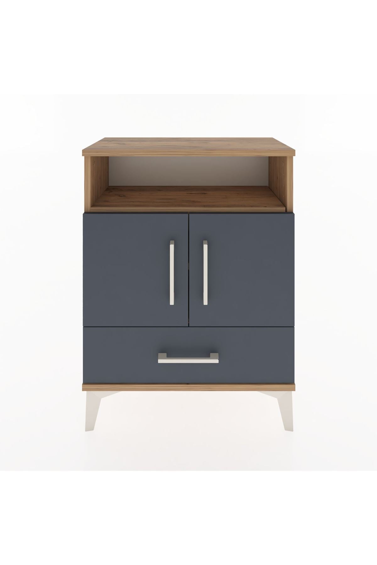 Arges Komodin 3 Raflı Tek Çekmeceli 2 Kapaklı 60x30x80 - S13M017V8A