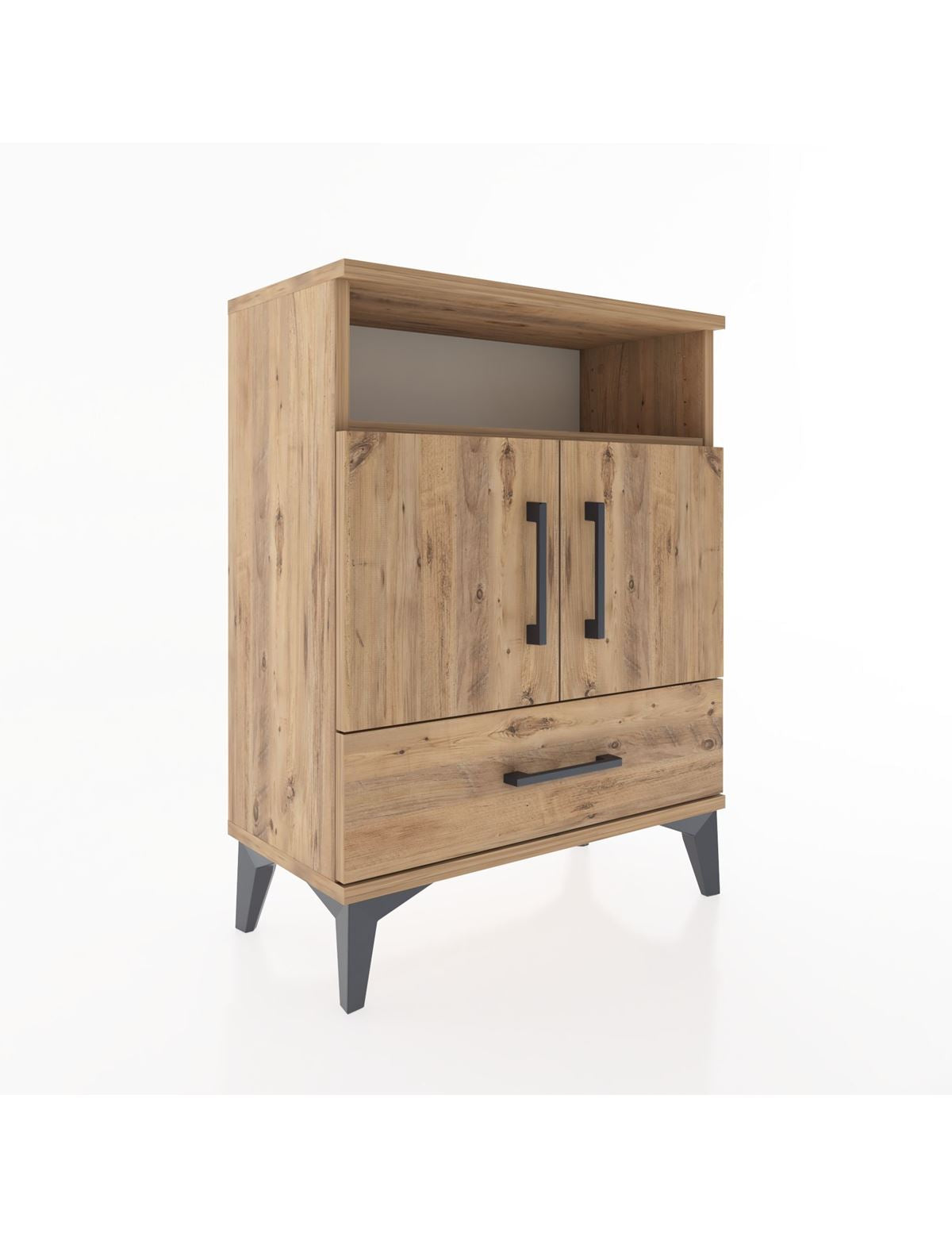 Arges Komodin 3 Raflı Tek Çekmeceli 2 Kapaklı 60x30x80 - S13M017V9A