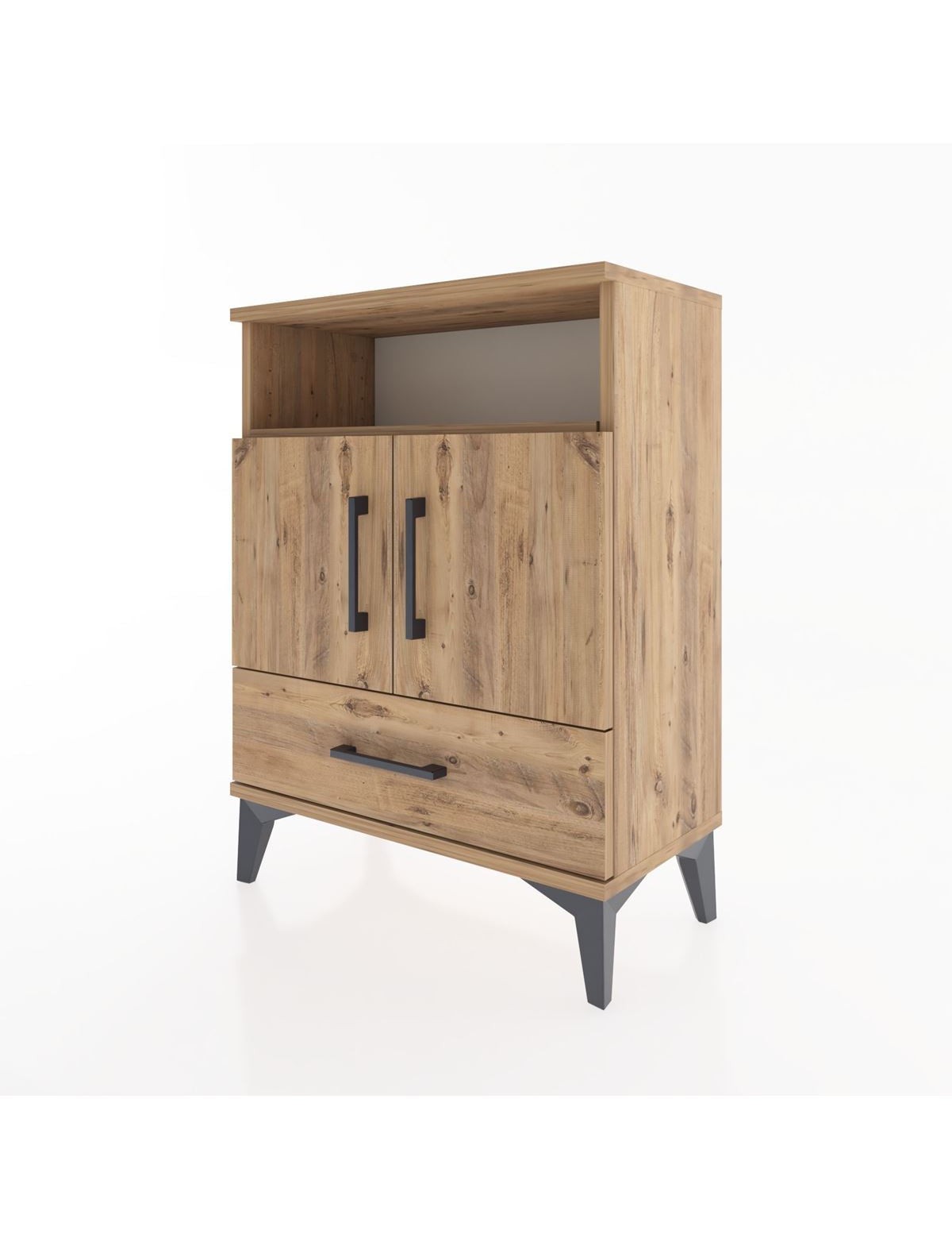 Arges Komodin 3 Raflı Tek Çekmeceli 2 Kapaklı 60x30x80 - S13M017V9A