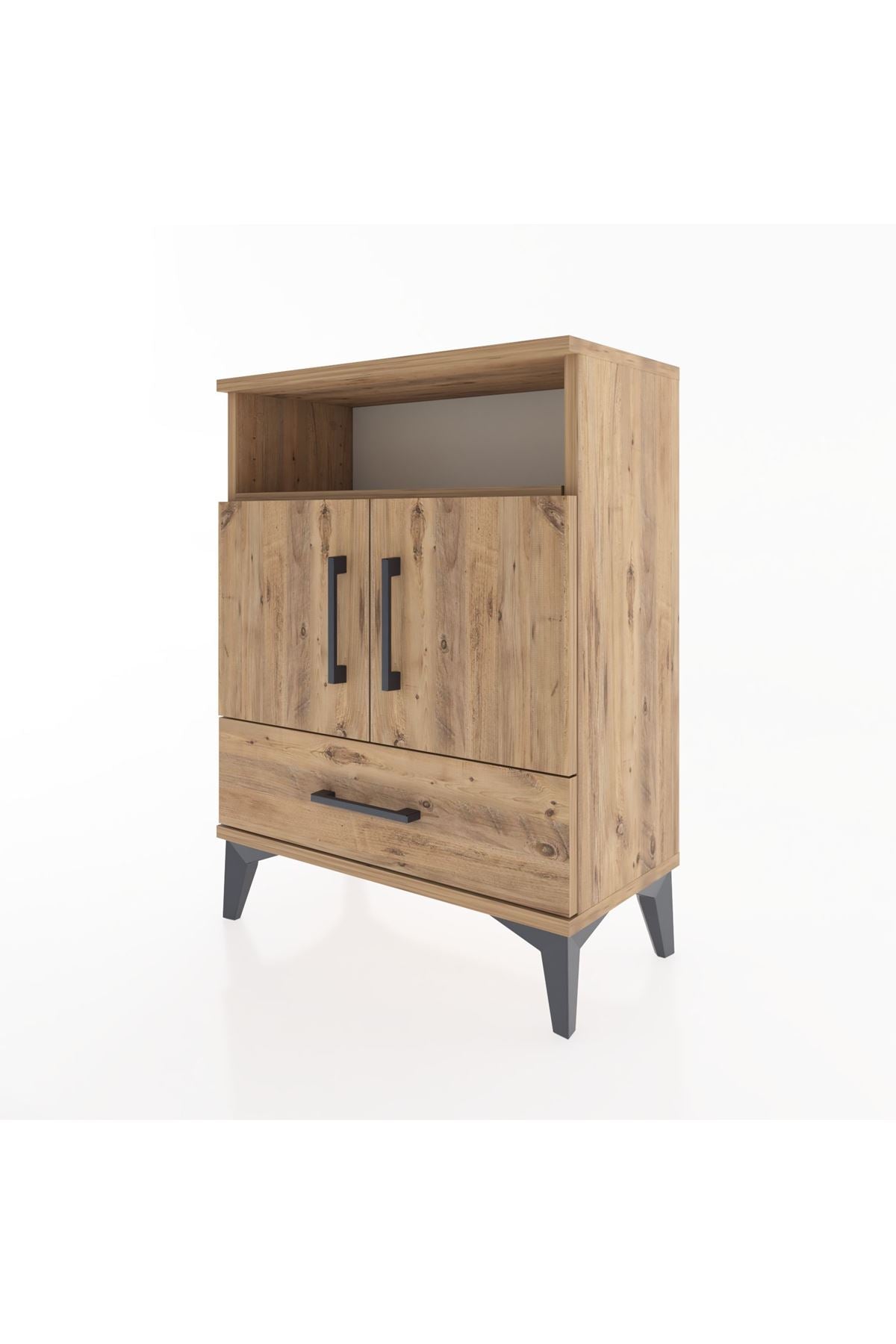 Arges Komodin 3 Raflı Tek Çekmeceli 2 Kapaklı 60x30x80 - S13M017V9A