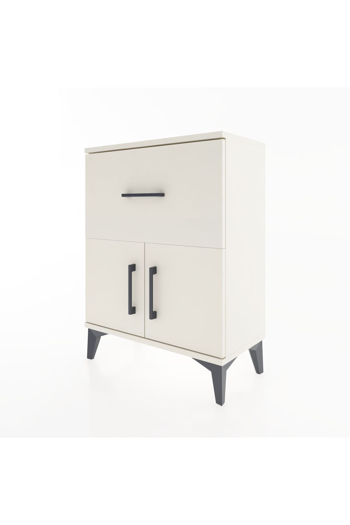 Arges Komodin Tek Raflı Tek Çekmeceli 2 Kapaklı 60x30x80 - S13M018V1A