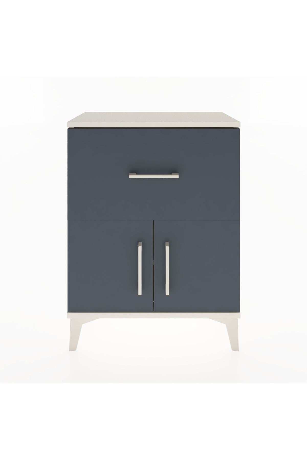 Arges Komodin Tek Raflı Tek Çekmeceli 2 Kapaklı 60x30x80 - S13M018V2A