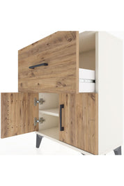 Arges Komodin Tek Raflı Tek Çekmeceli 2 Kapaklı 60x30x80 - S13M018V3A