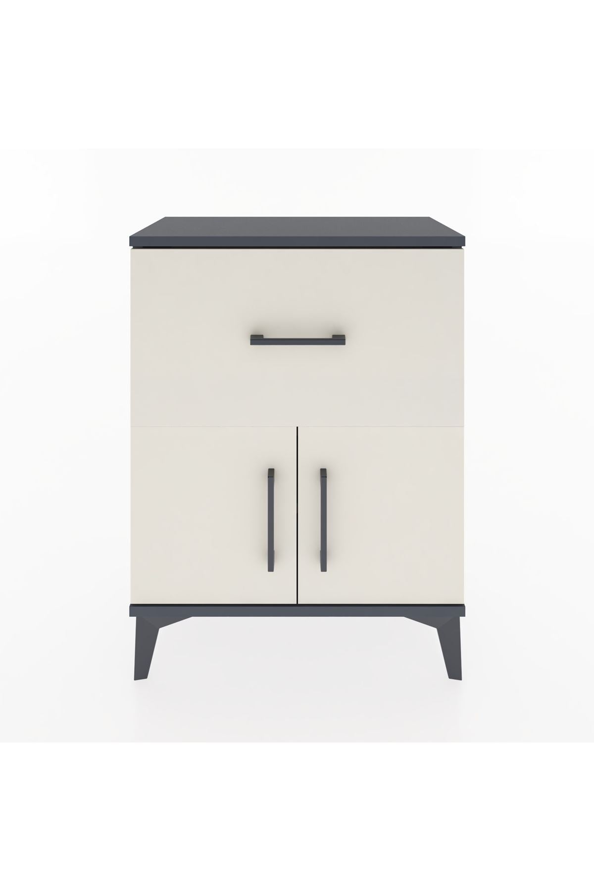 Arges Komodin Tek Raflı Tek Çekmeceli 2 Kapaklı 60x30x80 - S13M018V4A