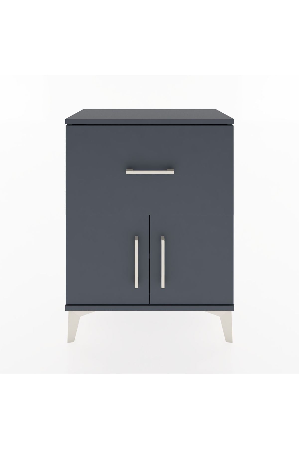 Arges Komodin Tek Raflı Tek Çekmeceli 2 Kapaklı 60x30x80 - S13M018V5A