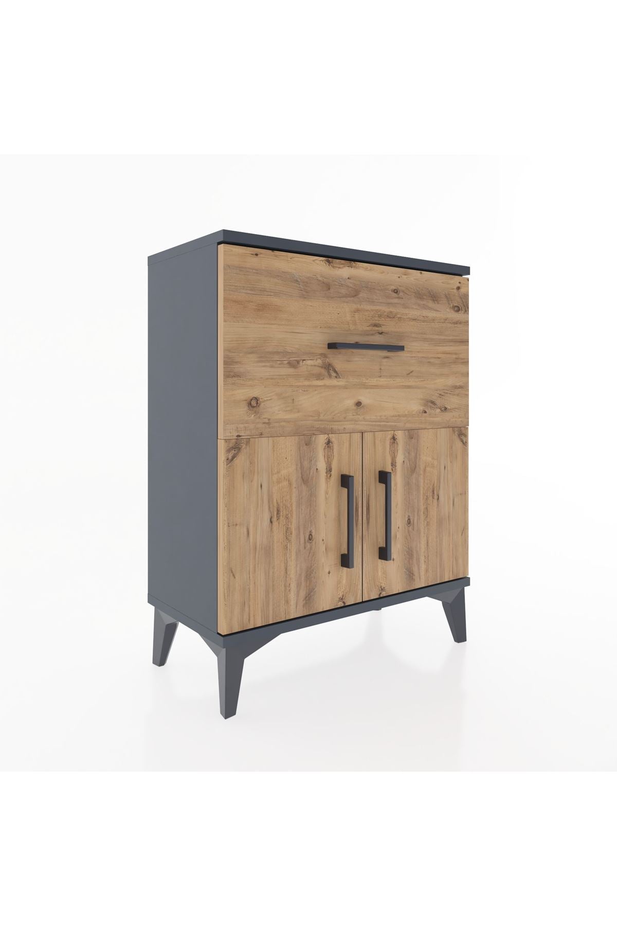 Arges Komodin Tek Raflı Tek Çekmeceli 2 Kapaklı 60x30x80 - S13M018V6A