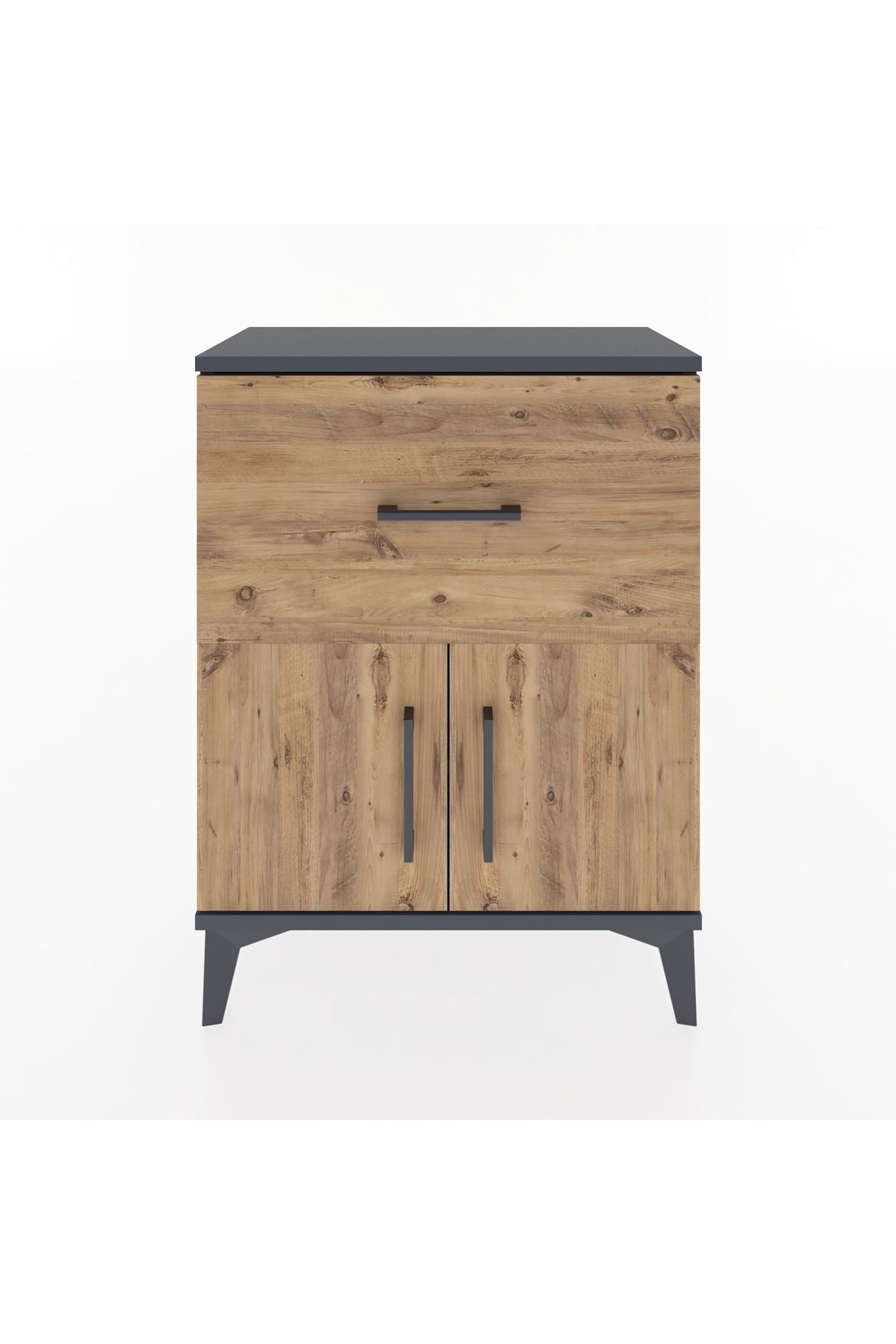 Arges Komodin Tek Raflı Tek Çekmeceli 2 Kapaklı 60x30x80 - S13M018V6A
