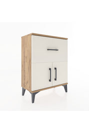 Arges Komodin Tek Raflı Tek Çekmeceli 2 Kapaklı 60x30x80 - S13M018V7A