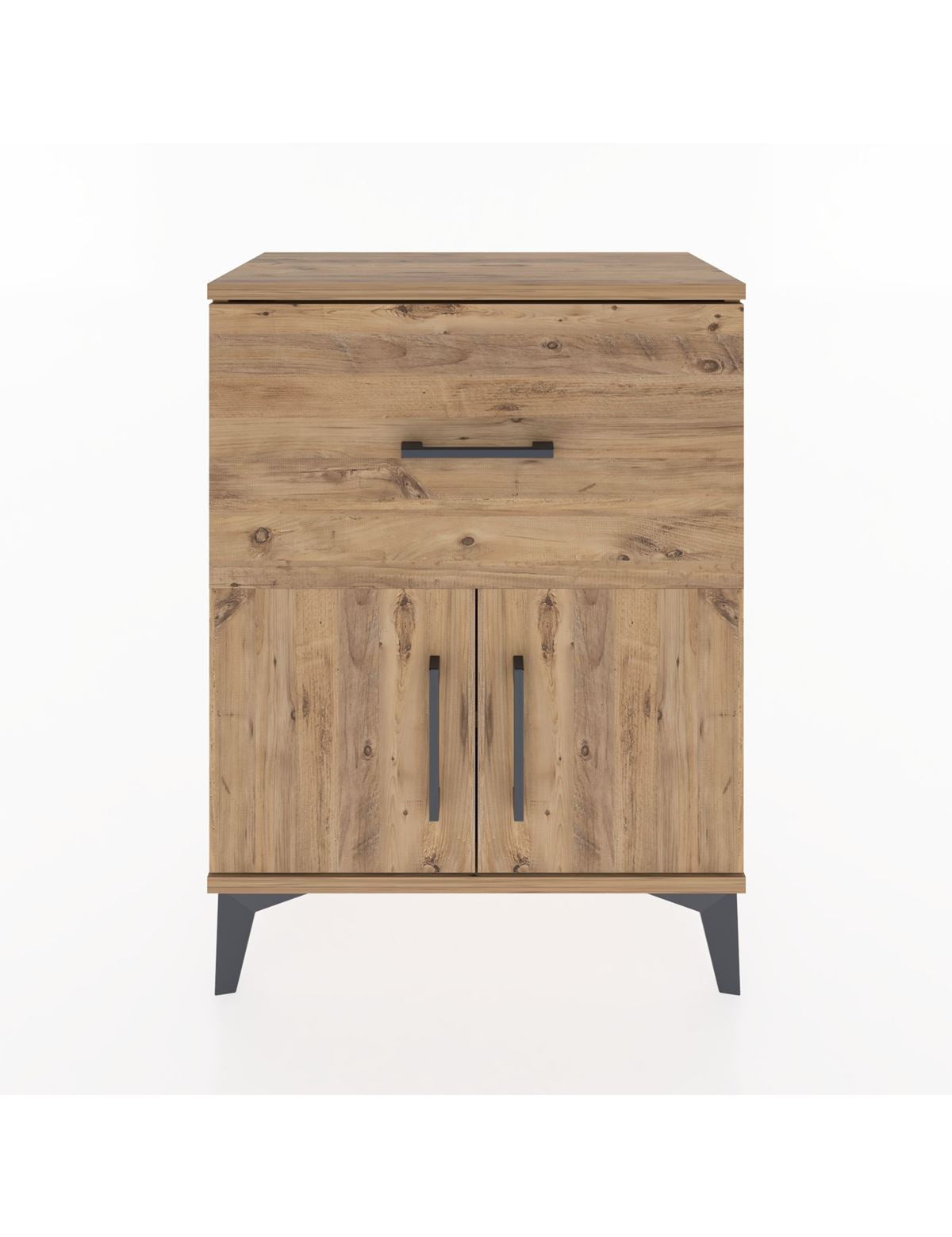 Arges Komodin Tek Raflı Tek Çekmeceli 2 Kapaklı 60x30x80 - S13M018V9A