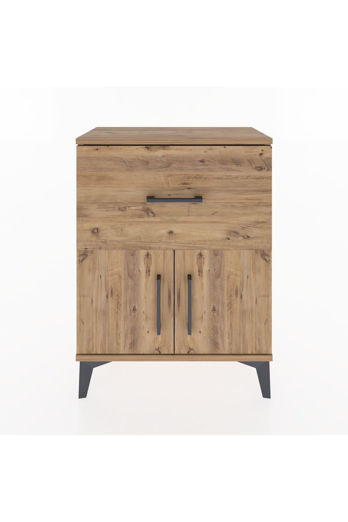 Arges Komodin Tek Raflı Tek Çekmeceli 2 Kapaklı 60x30x80 - S13M018V9A