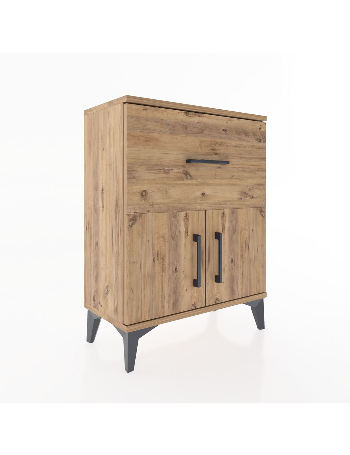 Arges Komodin Tek Raflı Tek Çekmeceli 2 Kapaklı 60x30x80 - S13M018V9A
