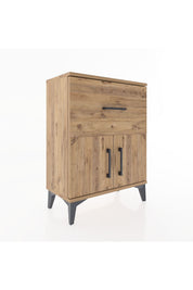 Arges Komodin Tek Raflı Tek Çekmeceli 2 Kapaklı 60x30x80 - S13M018V9A