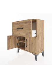 Arges Komodin Tek Raflı Tek Çekmeceli 2 Kapaklı 60x30x80 - S13M018V9A