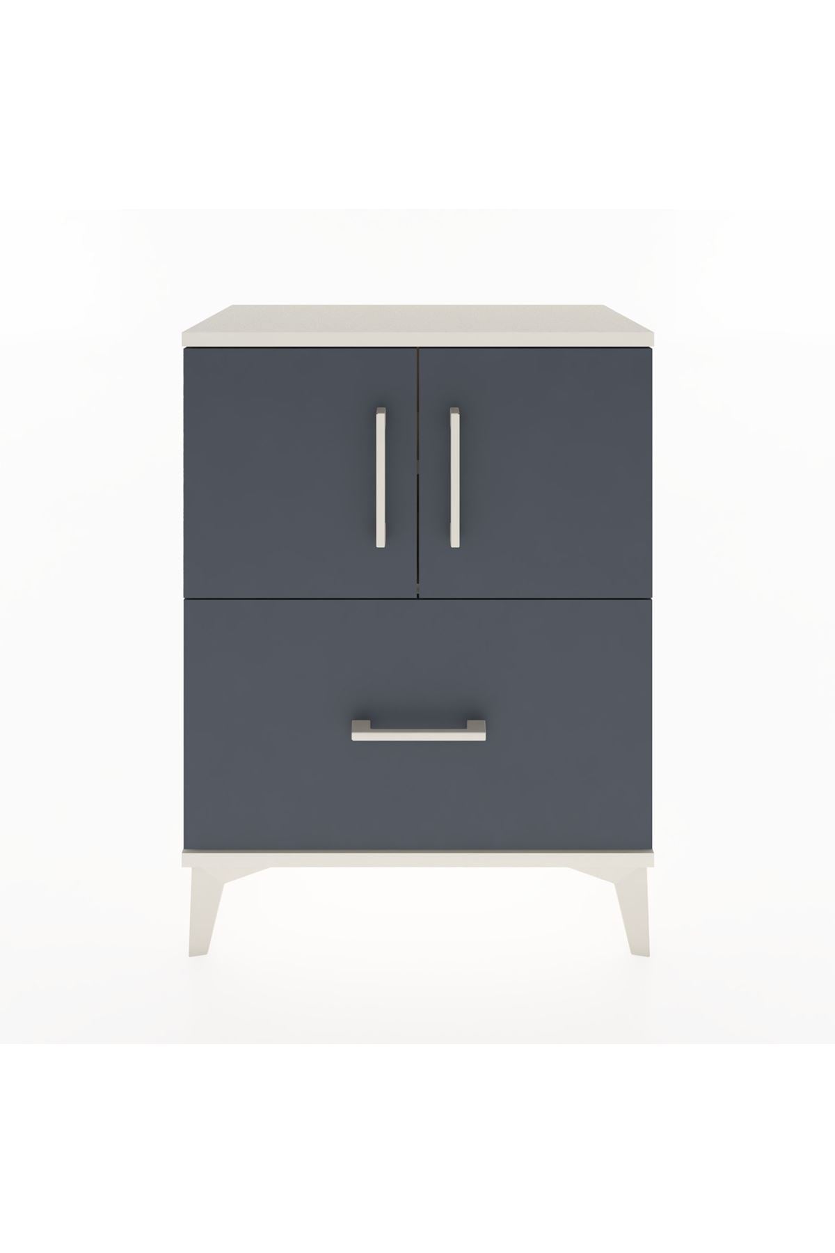 Arges Komodin 2 Raflı Tek Çekmeceli 2 Kapaklı 60x30x80 - S13M019V2A