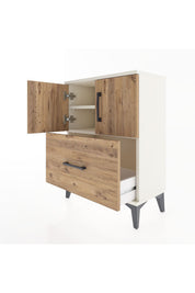 Arges Komodin 2 Raflı Tek Çekmeceli 2 Kapaklı 60x30x80 - S13M019V3A