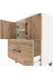 Arges Komodin 2 Raflı Tek Çekmeceli 2 Kapaklı 60x30x80 - S13M019V3A