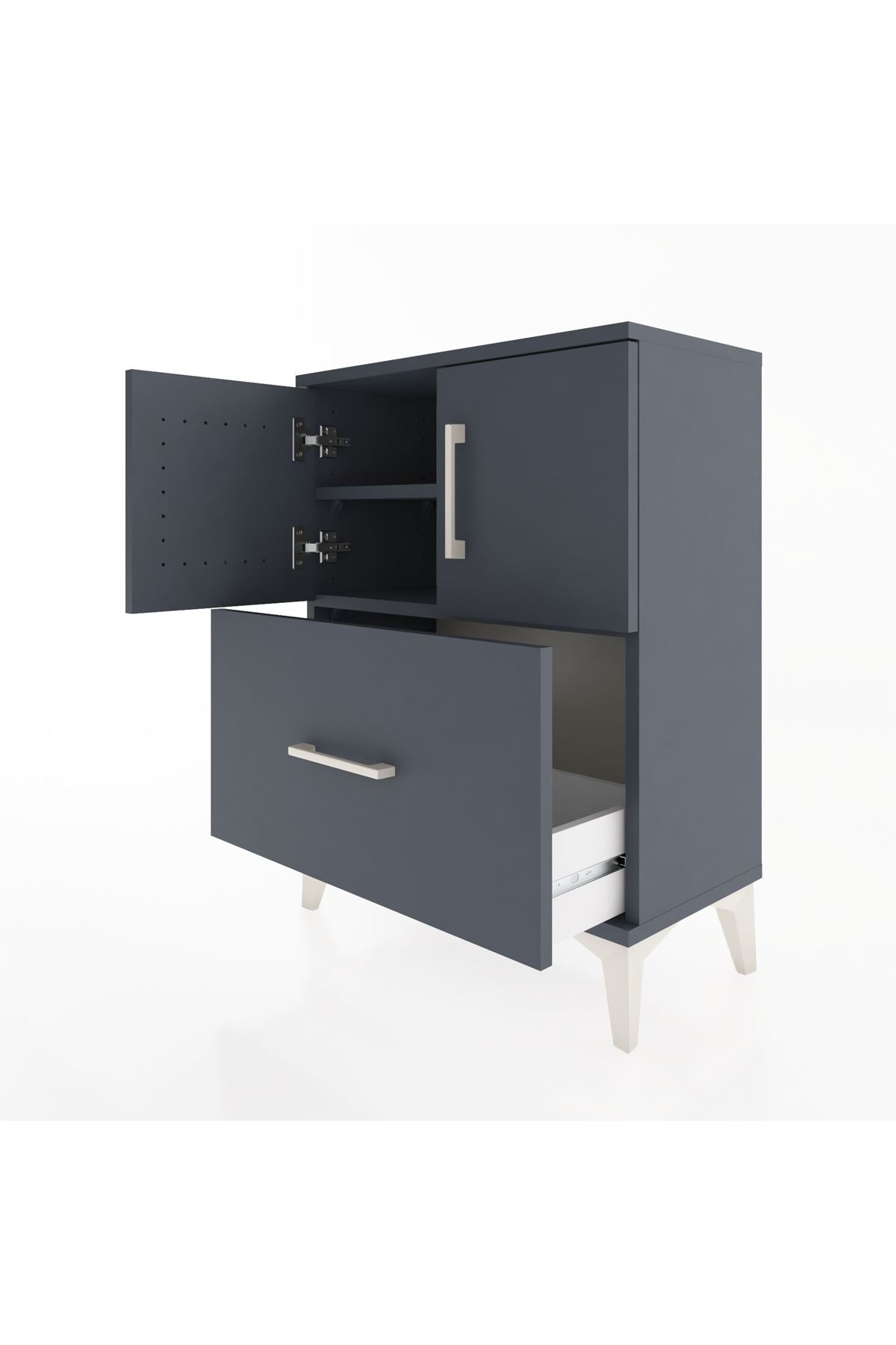 Arges Komodin 2 Raflı Tek Çekmeceli 2 Kapaklı 60x30x80 - S13M019V5A