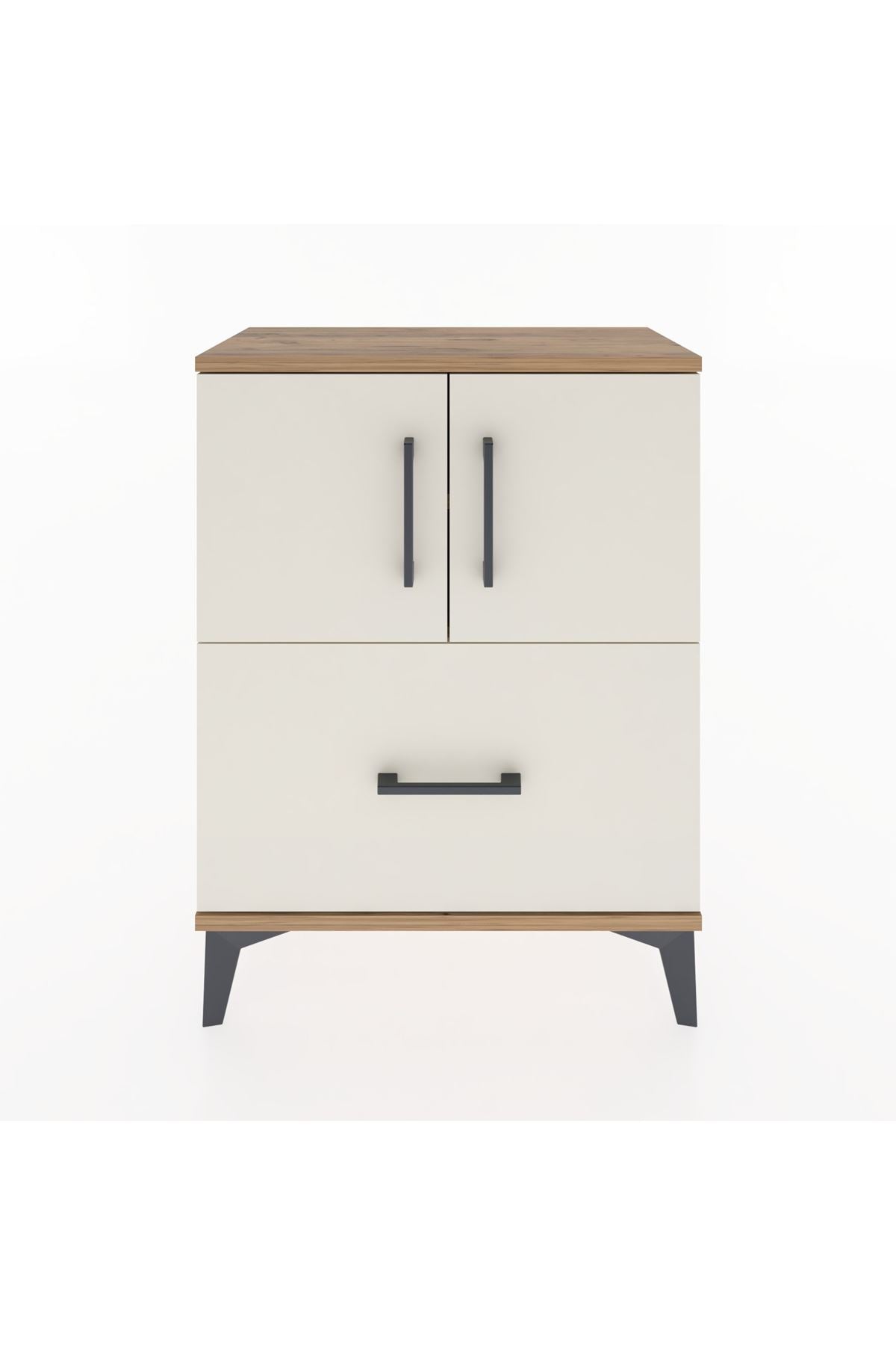 Arges Komodin 2 Raflı Tek Çekmeceli 2 Kapaklı 60x30x80 - S13M019V7A