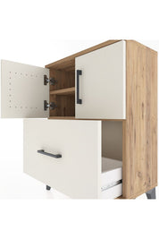 Arges Komodin 2 Raflı Tek Çekmeceli 2 Kapaklı 60x30x80 - S13M019V7A