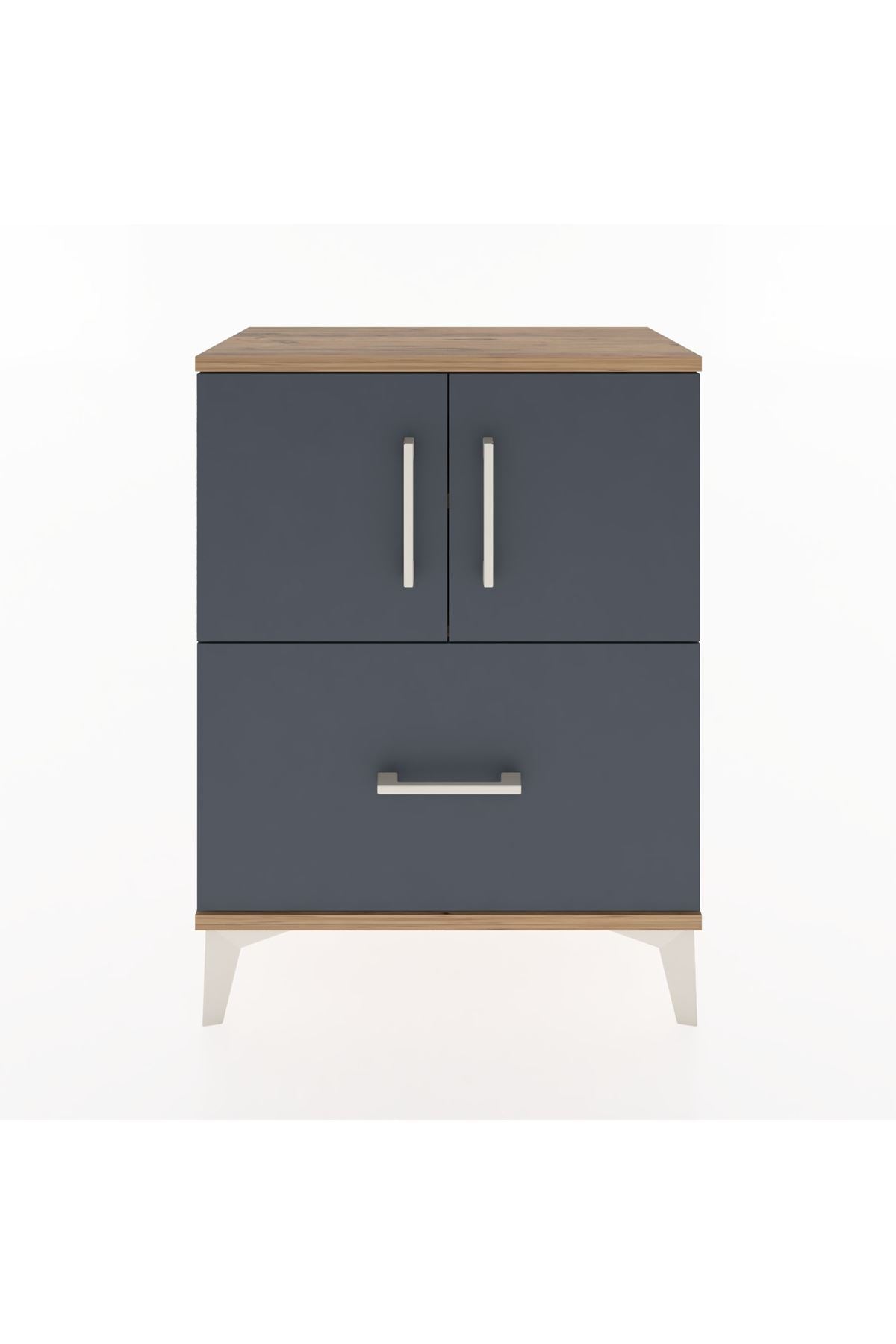 Arges Komodin 2 Raflı Tek Çekmeceli 2 Kapaklı 60x30x80 - S13M019V8A