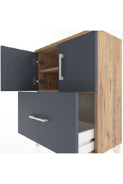 Arges Komodin 2 Raflı Tek Çekmeceli 2 Kapaklı 60x30x80 - S13M019V8A