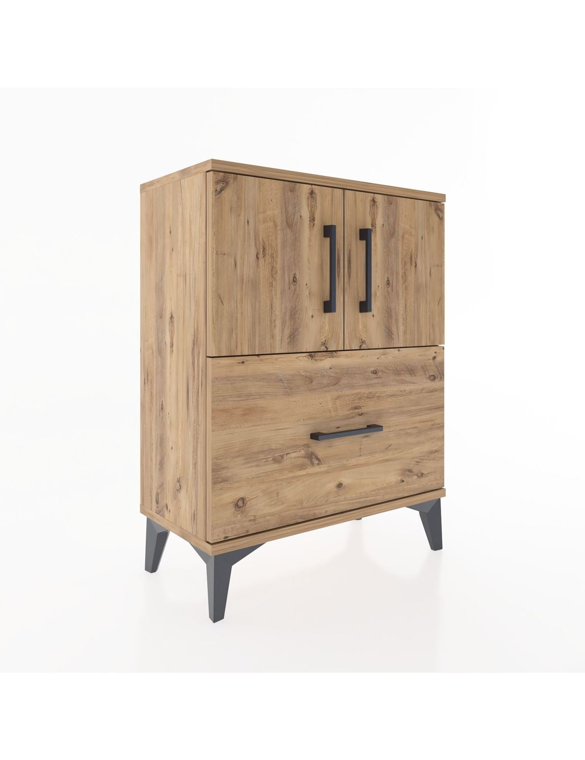 Arges Komodin 2 Raflı Tek Çekmeceli 2 Kapaklı 60x30x80 - S13M019V9A
