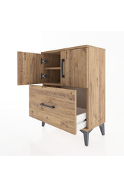 Arges Komodin 2 Raflı Tek Çekmeceli 2 Kapaklı 60x30x80 - S13M019V9A
